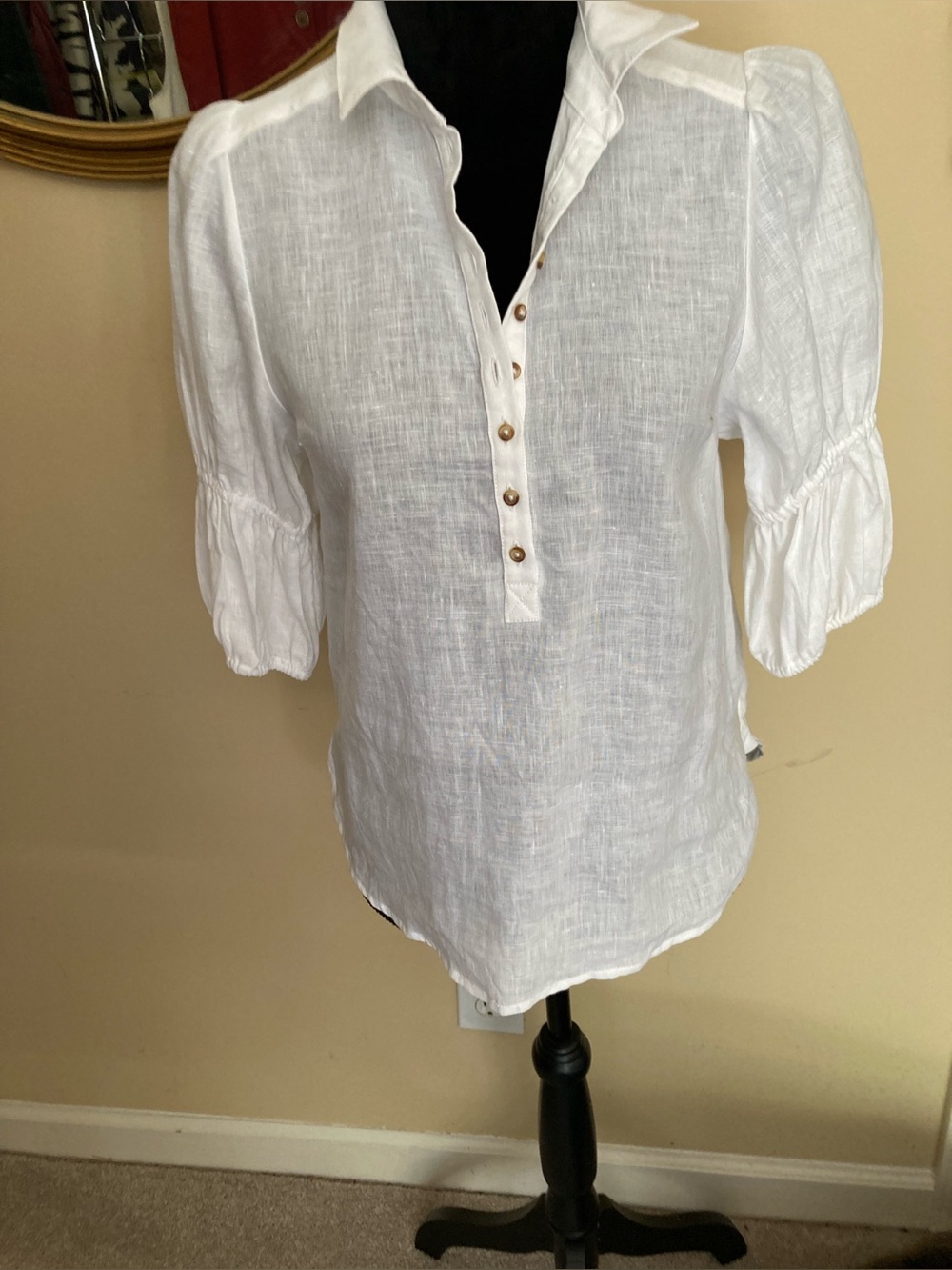 Pilcro Light White Button-Down Shirt